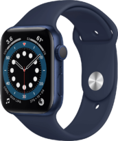 Apple Watch series 6 44мм синий, ремешок темный ультрамарин