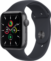 Apple Watch SE 44мм «серый космос», ремешок «тёмная ночь»