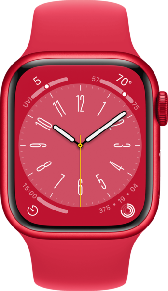 Apple Watch Series 8 product red, ремешок цвета product red