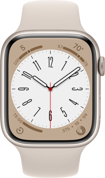 Apple Watch Series 8 «сияющая звезда», ремешок цвета «сияющая звезда»